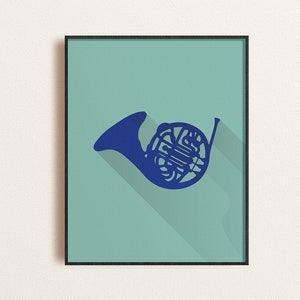 Cómo conocí a tu madre azul francés horn wall print, francés Horn HIMYM Poster, Ted Mosby, Robin