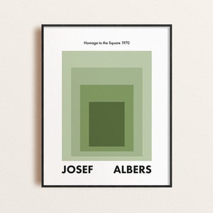 Josef Albers Exhibition Poster, Homage To The Square Green, Printable Poster, Minimalist Print, Digital Download