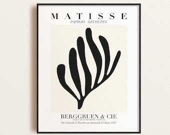 Henri Matisse Coral Abstract Art exhibition poster, The cut-outs, Digital Download, Home decor