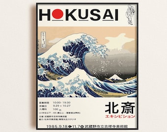 The Great Wave off Kanagawa Poster, Ukiyoe Hokusai Poster, Japanese Art, Wall Art, Home Decor, Digital Print