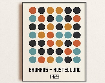 Bauhaus Exhibition Poster, Bauhaus Austellung, Vintage Exhibition Poster, Home Decor, Bauhaus Dots, Digital Download