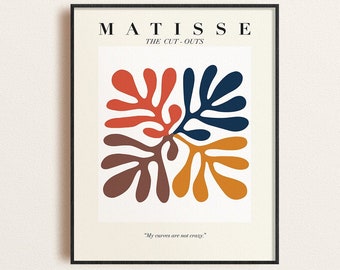 Henri Matisse Colored Coral Abstract Art exhibition poster, Papiers Decoupes, Digital Download, Home decor