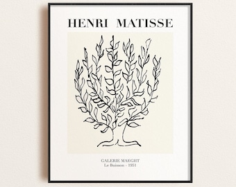 Henri Matisse Le Platane Galerie Maeght 1951 Abstract Art exhibition poster, Papiers Decoupes, Digital Download, Home decor