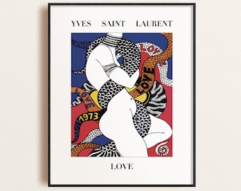 Yves Saint Laurent Love Poster , Fashion Poster, Gallery, Love, YSL Poster, Art poster, YSL , Vintage Poster, Digital Download