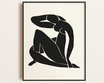 Henri Matisse art Exhibition Poster, Matisse the cut outs, Matisse Black Nude Woman, Digital Download, Printable Art