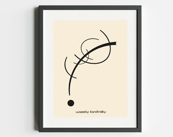 Free Curve To The Point, Bauhaus Exhibition Poster, Bauhaus Wassily Kandinsky, Vintage Exhibition PosterHome Decor, Digital Download