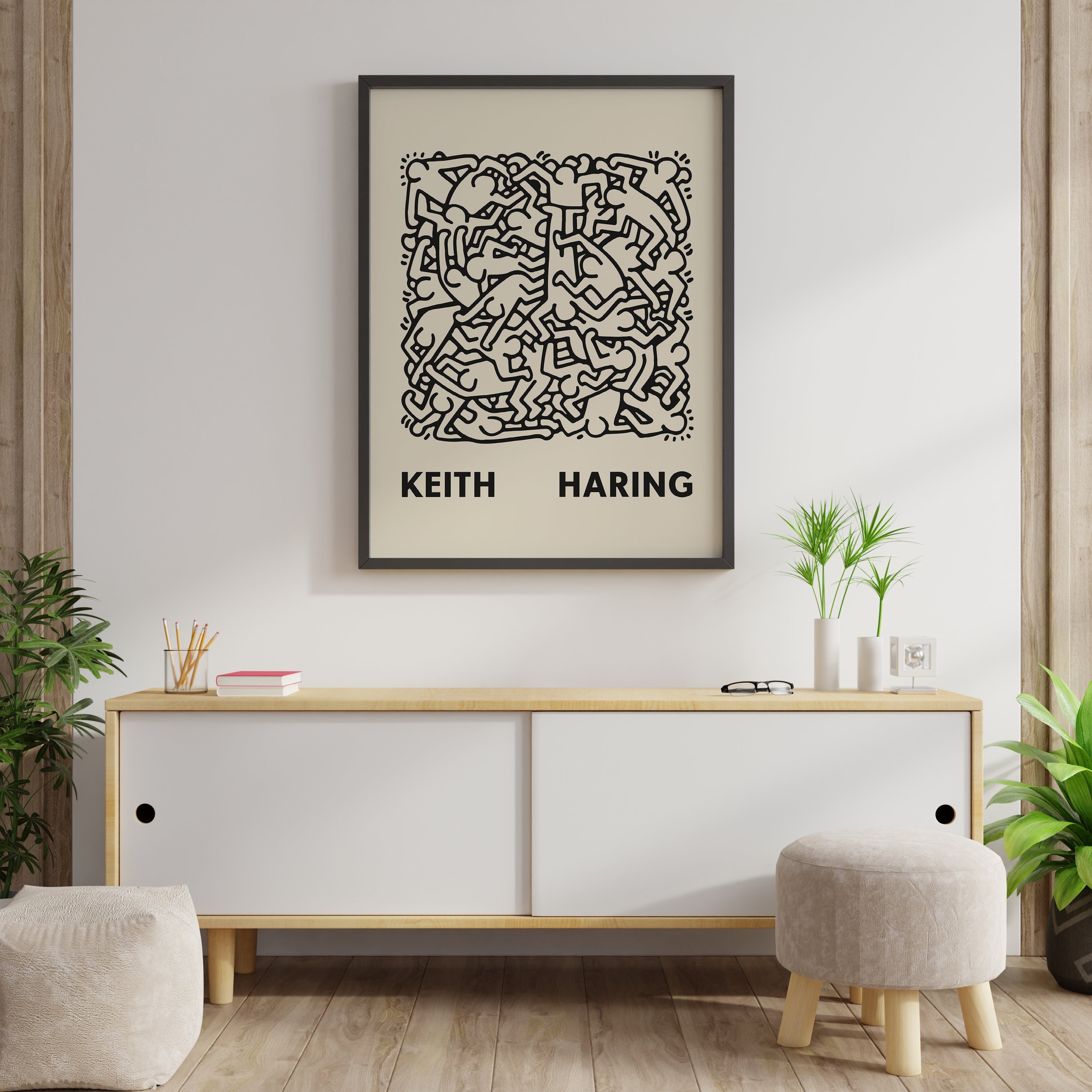 Keith Haring Party of Life Poster Vintage Printable Art Etsy UK