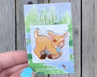 Cute Deer Clear Acrylic Pin