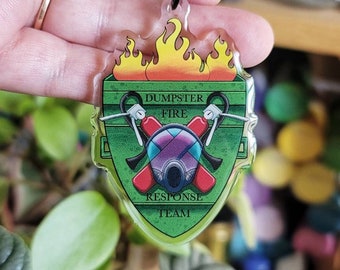 Dumpster Fire Response Team Keychain | Purse or Backpack Charm