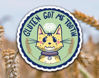 Gluten Intolerance Celiac Sticker | Funny Dietary Restriction Weatherproof Vinyl Decal