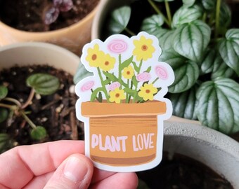 Plant Love Flower Vinyl  Sticker