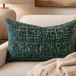 Blue Distressed Velvet Pillow Cover