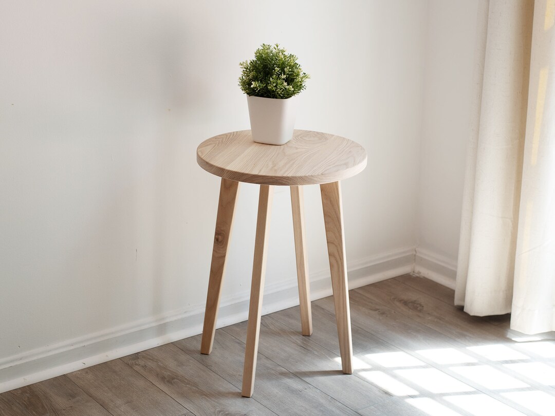 Mid Century Round Side Table Accent Modern Table End Table Etsy