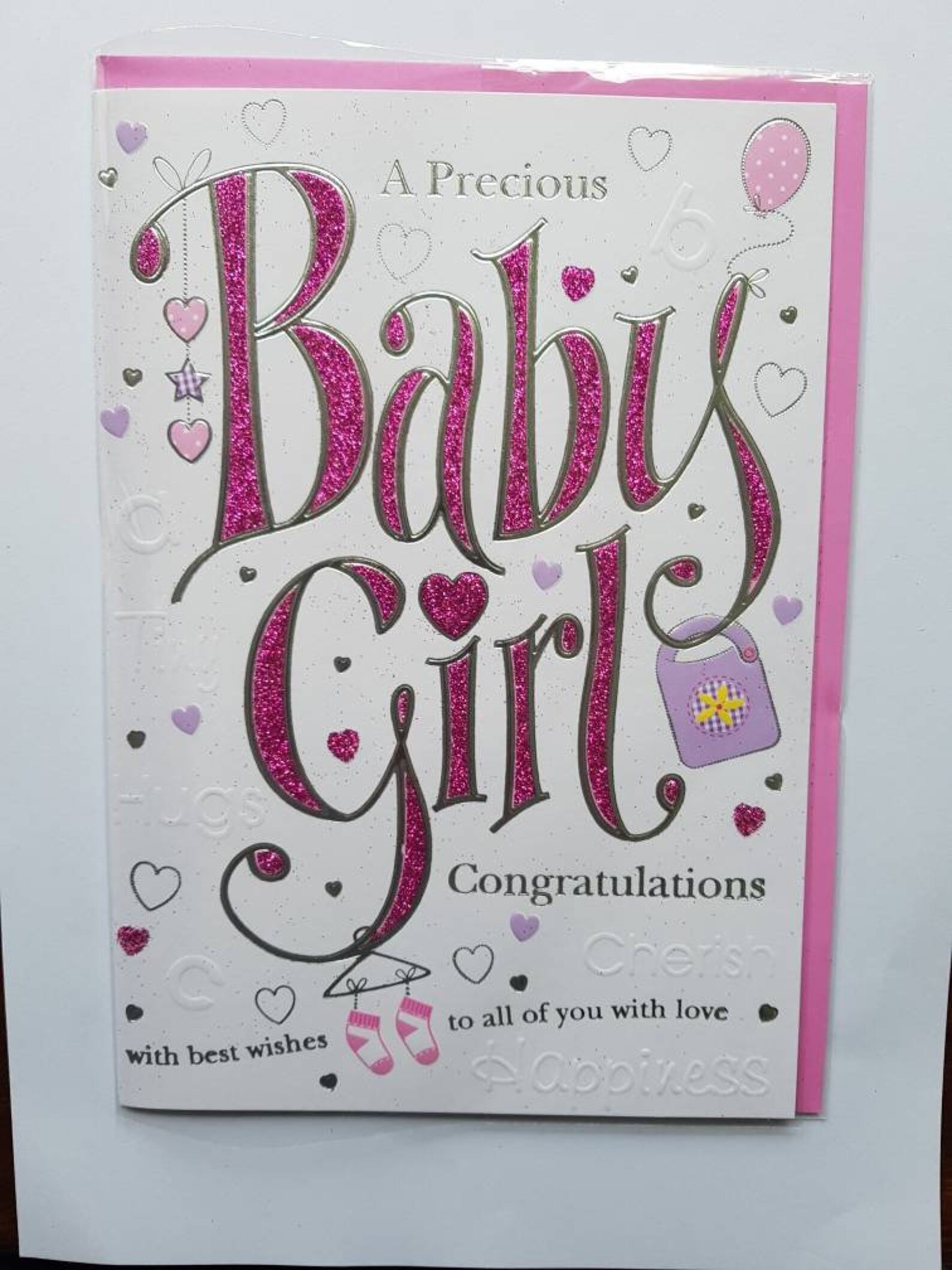 Large New Baby Girl Birth Card. Etsy UK