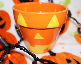 Double Jack O' Lantern Plant Pot