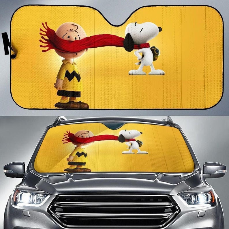 Snoopy & Peanut Auto Sun Shade Car Sunshade For Windshield Etsy