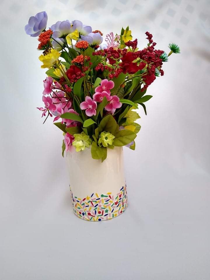 Bright Colored Artificial Flower Arrangement Birthday Flowers Etsy