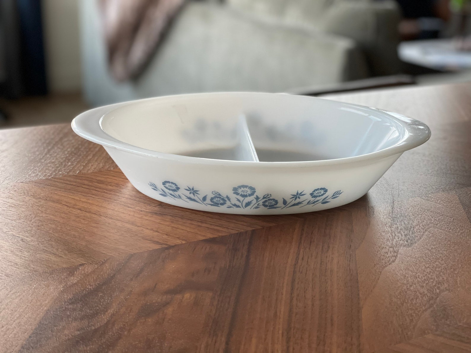 Vintage Glass Bake Divided Serving Dish Etsy