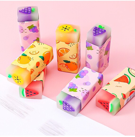 Fruit Scented Semi-transparent Erasers, Cute Erasers for Pencils, Note  Taking, and School 