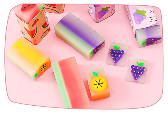 Fruit Scented Semi-transparent Erasers, Cute Erasers for Pencils, Note  Taking, and School 