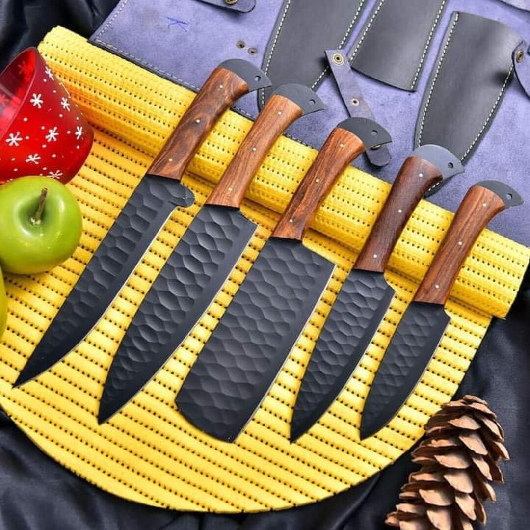 Hand Kitchen Knife Set Hand Made Chef Knife Set Etsy