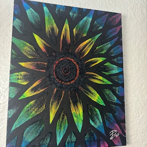 Rainbow flower painting