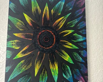 Rainbow flower painting