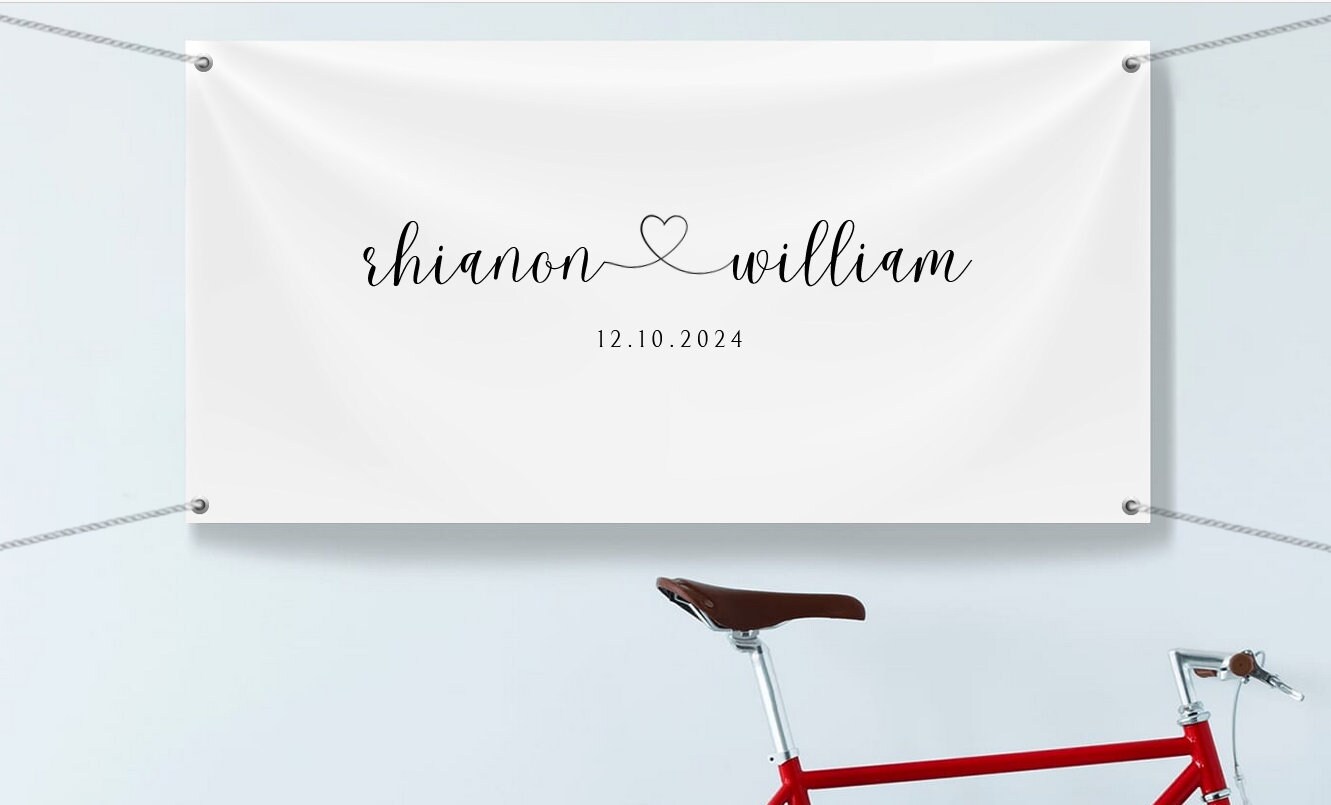 Printable Personalized Wedding Banner- 48 X 24\, image size:1331x805