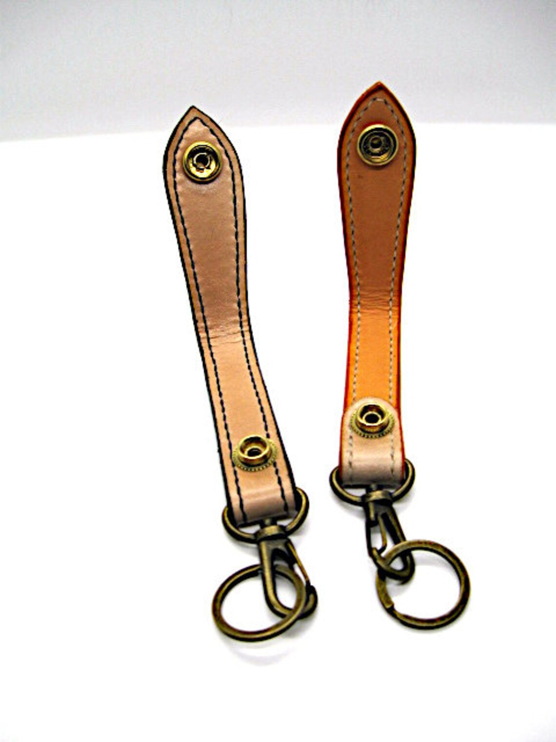 Belt Loop keychain Lined and Stitched Leather Keychain Etsy