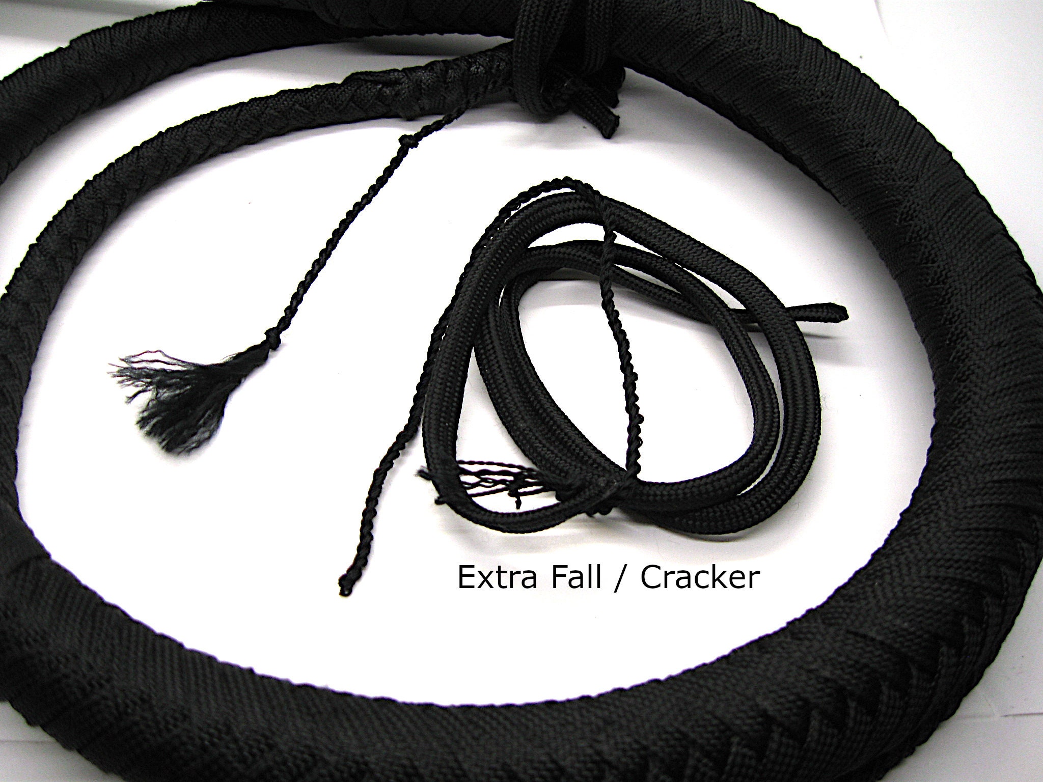 Indiana Jones Style Bullwhip - 6 To 12 Feet, 12 Strand Black Nylon Paracord