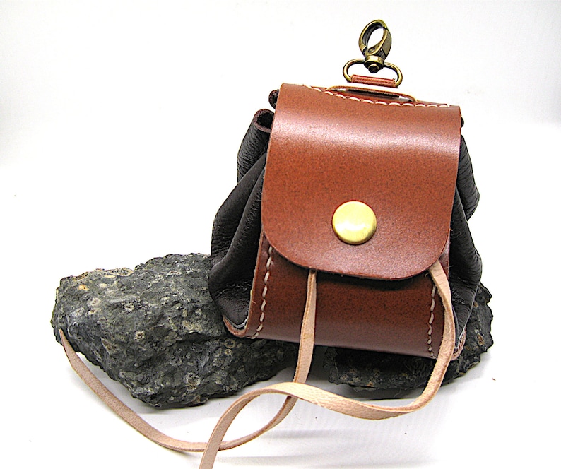 Leather Pouch Leather Coin Pouch Leather Drawstring Bags Coin Pouch Medicine Bag Jewelry Bag Ammo bag Dice Pouch image 6