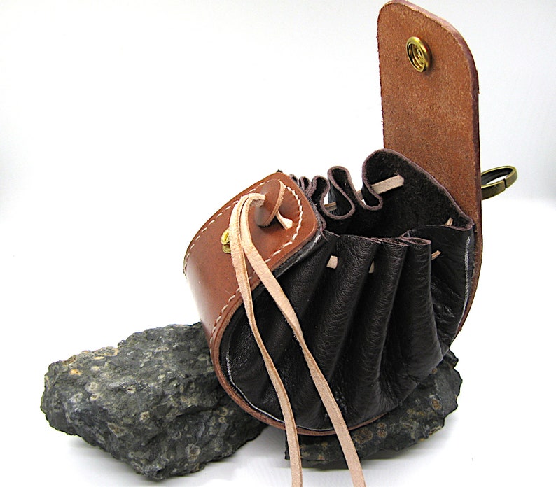 Leather Pouch Leather Coin Pouch Leather Drawstring Bags Coin Pouch Medicine Bag Jewelry Bag Ammo bag Dice Pouch image 4