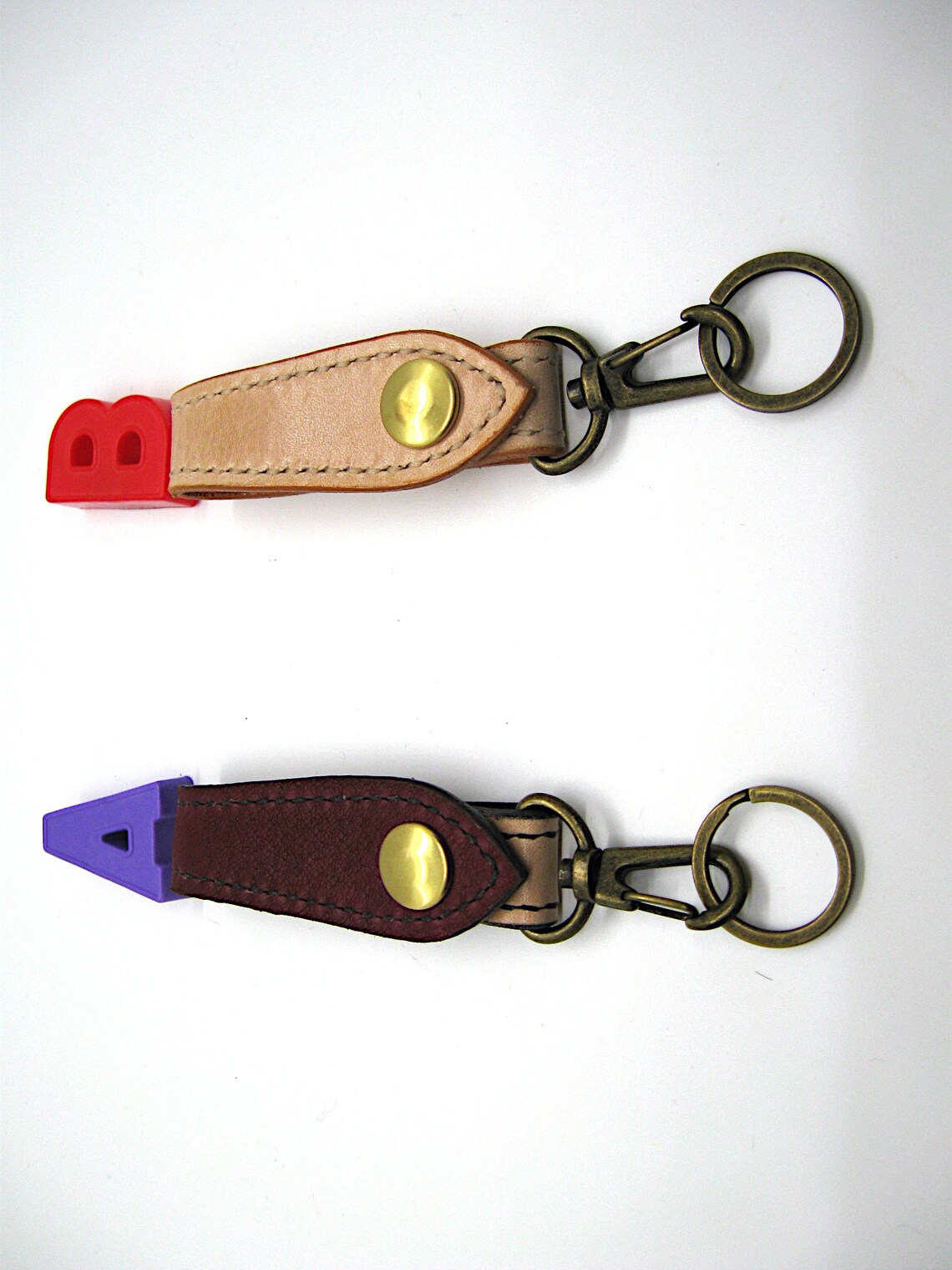 Belt Loop keychain Lined and Stitched Leather Keychain Etsy