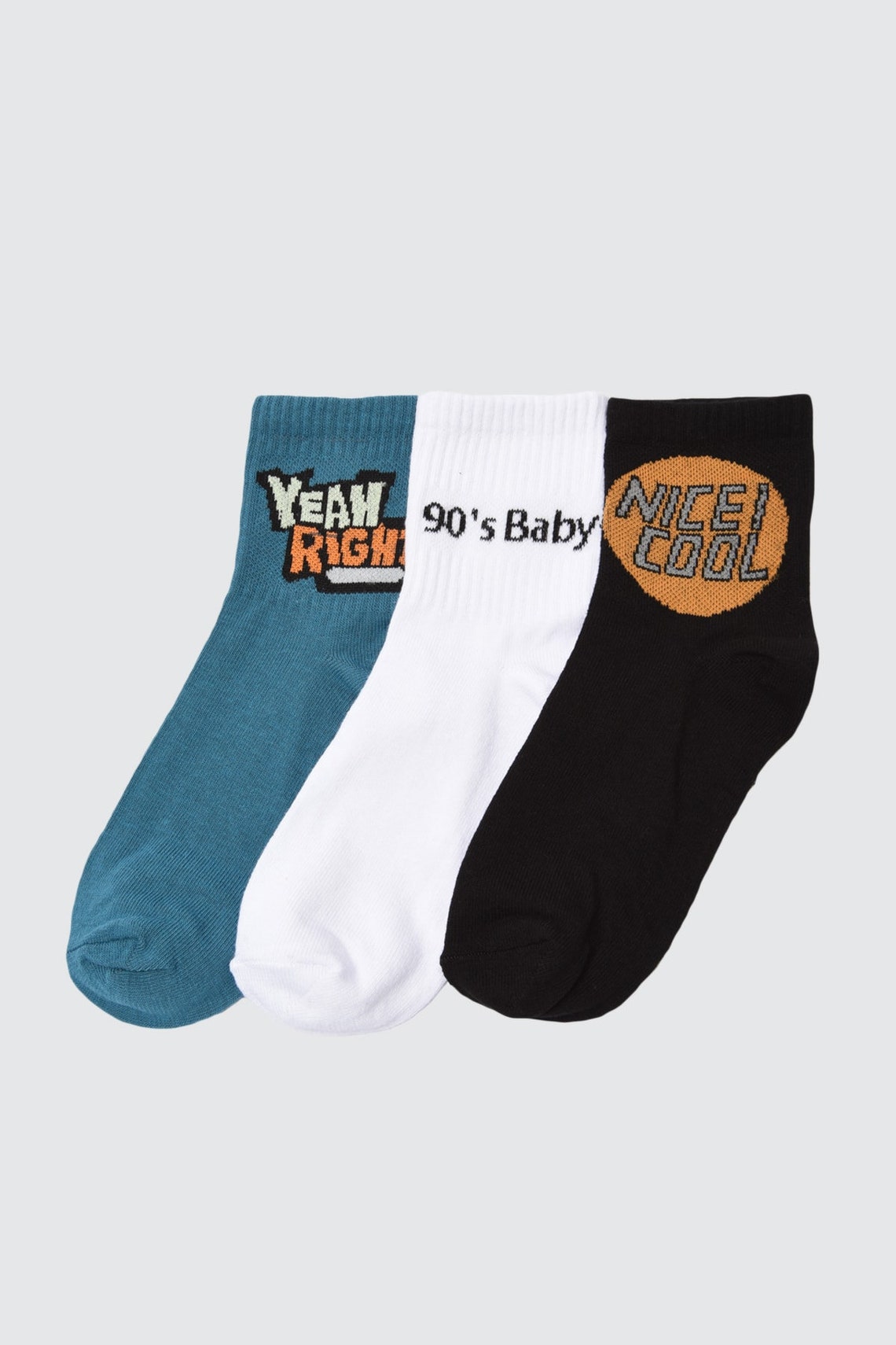 90s Themed Casual Socks 3 Pairs Etsy