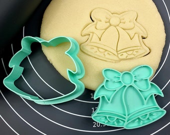 Bells Cookie Cutter - Cookie Cutter Fondant - Cookie Cutter + Stamp