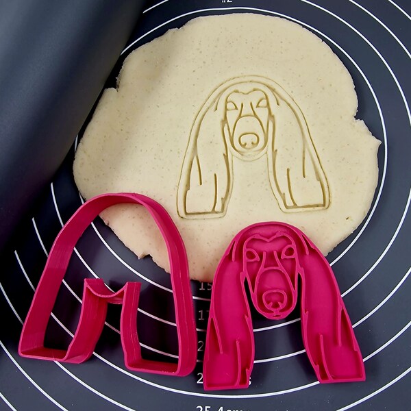 Afghan Hound Dog Face Cookie Cutter - Cookie Cutter Fondant - Cookie Cutter + Stamp