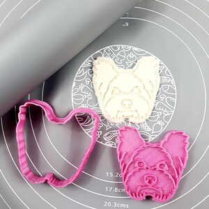 Yorkshire Terrier Face Cookie Cutter - Fondant Cutter Outline - Cookie Cutter + Stamp