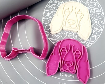 Cocker Spaniel Dog Face Cookie Cutter - Cookie Cutter Fondant - Cookie Cutter + Stamp