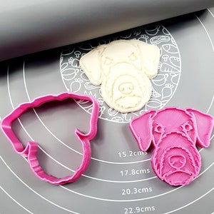 Airedale terrier face Cookie Cutter - Fondant Cutter Outline - Cookie Cutter + Stamp