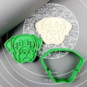 Rottweiler Face Cookie Cutter - Fondant Cutter Outline - Cookie Cutter + Stamp #2