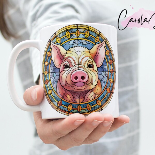 Pig Mug - Created Using Sublimation Method, Unique Gift for Pig Lovers