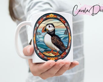 Taza de frailecillo atlántico: creada con el método de sublimación, regalo único para los amantes de los frailecillos atlánticos