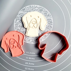 German Shorthaired Pointer Face Cookie Cutter - Fondant Cutter Outline - Cookie Cutter + Stamp