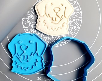 Golden Retiever Face Cookie Cutter - Fondant Cutter Outline - Cookie Cutter + Stamp