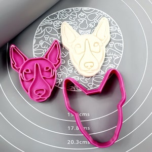 Miniature Bull Terrier Cookie Cutter - Fondant Cutter Outline - Cookie Cutter + Stamp