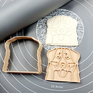 Bernese Mountain Dog Face Cookie Cutter - Fondant Cutter Outline - Cookie Cutter + Stamp