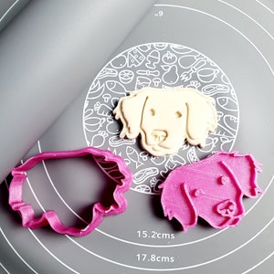 Toller Face Cookie Cutter - Fondant Cutter Outline - Cookie Cutter + Stamp