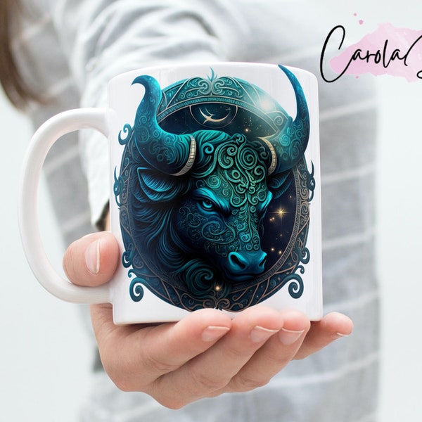 Taurus Zodiac Sign Mug - Created Using Sublimation Method, Unique Gift for Taurus and Astrology Lovers