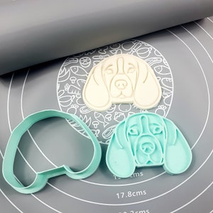 Beagle Cookie Cutter Outline - Cookie Cutter Fondant - Cookie Cutter + Stamp