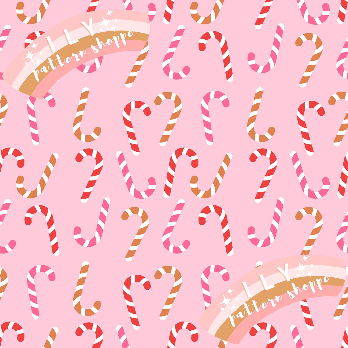 Candy Cane Christmas Seamless File Fabric Seamless Design - Etsy